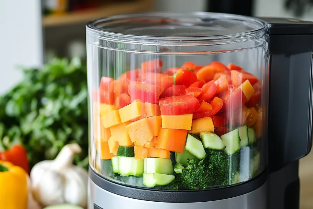 Raw Vegetables in a Soup Maker