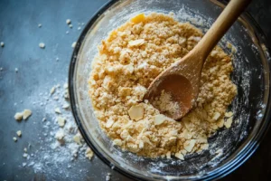 peach crumble recipe 2 Sliced fresh peaches for making a peach crumble recipe.
