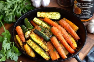 What can I use in place of all-purpose seasoning? 3 "A skillet of roasted vegetables seasoned with a homemade spice blend, surrounded by fresh ingredients."