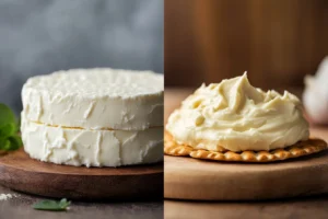 What's the difference between cream cheese and cream cheese spread? 4 A direct comparison of cream cheese and cream cheese spread, highlighting differences in texture and moisture content.