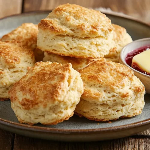 Irish soda bread scones served with butter and jam