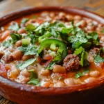 Authentic Charro Beans Recipe served in a traditional clay bowl.