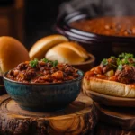 Crockpot ground beef recipes featuring slow-cooked chili, sloppy joes, and meatballs.