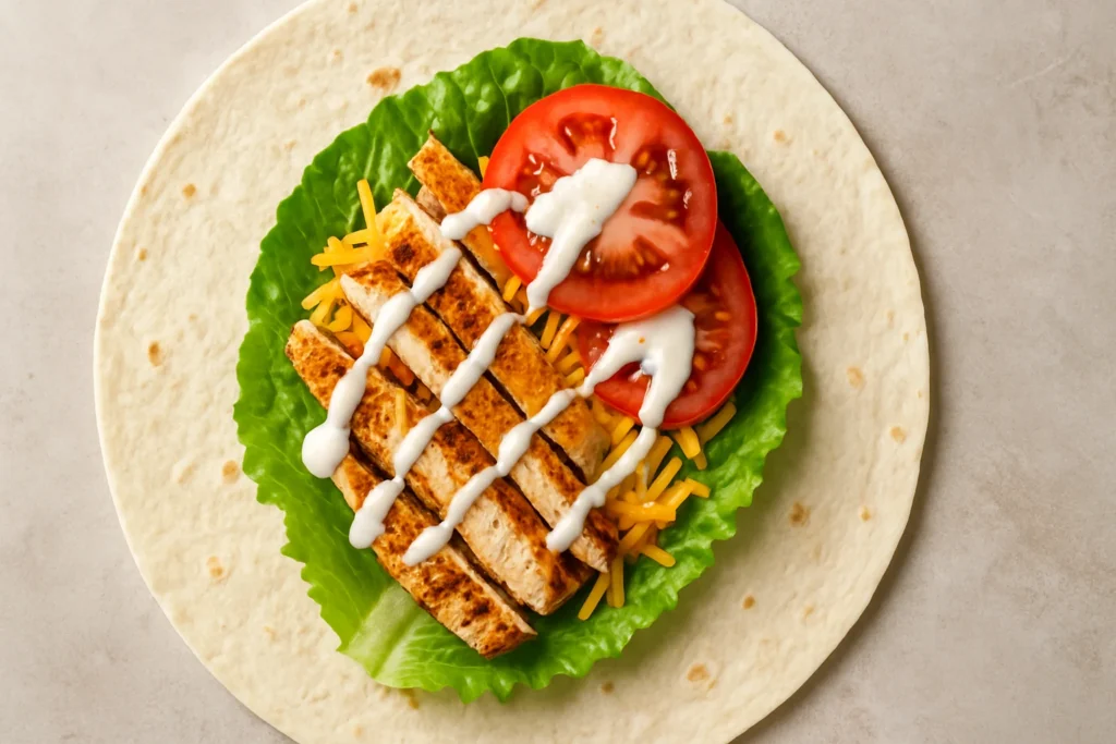 toasted grilled chicken wrap