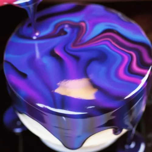 Beautiful Blue Mirror Glaze Cake with ocean-inspired colors and glossy finish