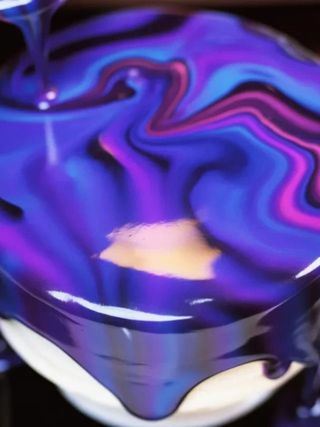 Beautiful Blue Mirror Glaze Cake with ocean-inspired colors and glossy finish