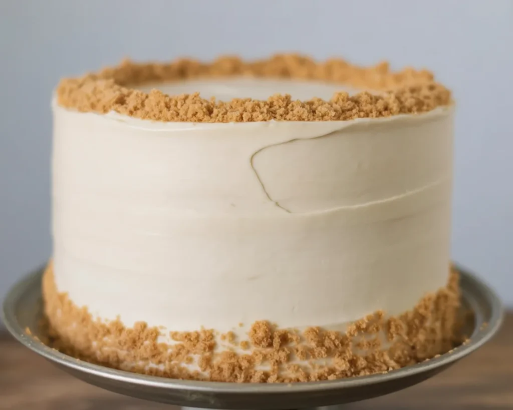 A beautifully decorated Thanksgiving cake featuring fall leaves and seasonal flavors.