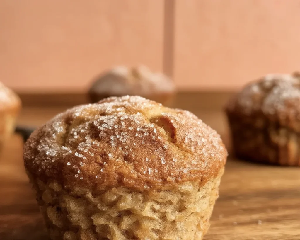 Delicious apple cider donut muffins coated in cinnamon sugar, perfect for fall.