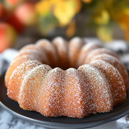 Delicious Apple Cider Doughnut Cake with a cinnamon-sugar topping and fresh apple flavor.