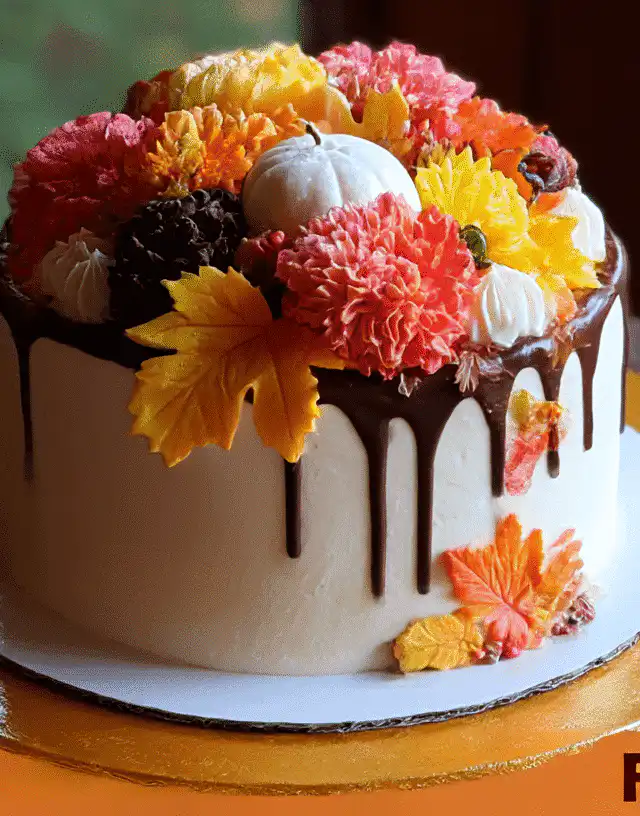 Fall Themed Birthday Cake