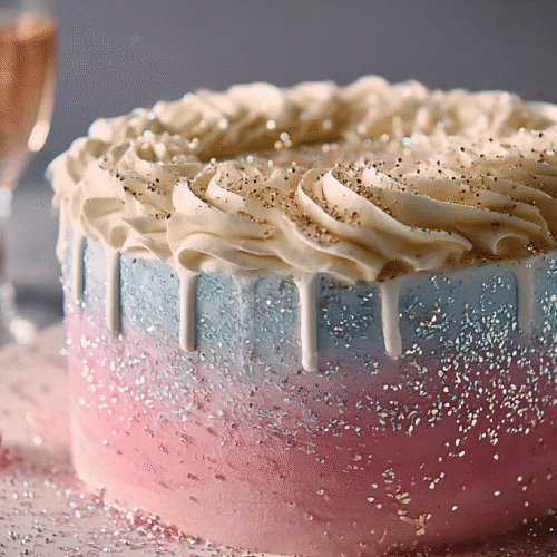 sparkly cake birthday pink and gold