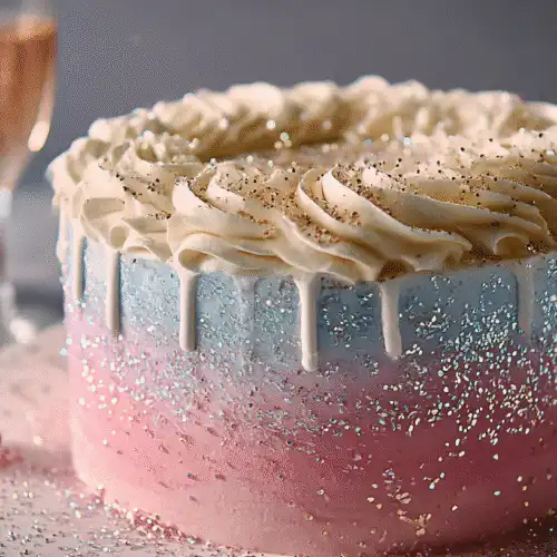 sparkly cake birthday pink and gold