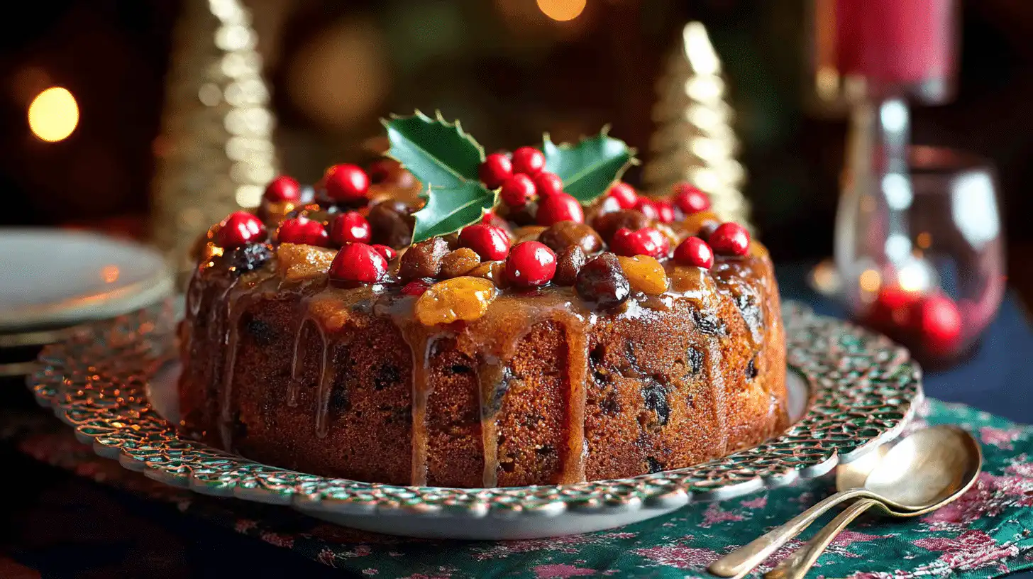 traditional christmas cake with rum