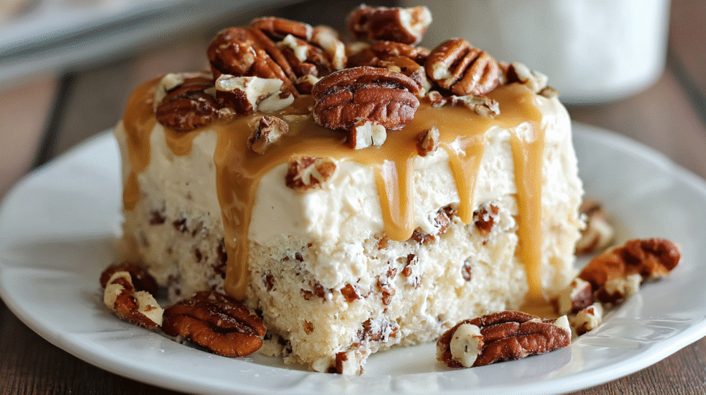 Butter Pecan Praline Poke Cake