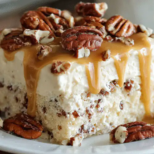 Butter Pecan Praline Poke Cake
