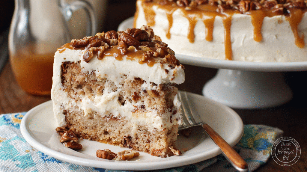 butter pecan cake with caramel