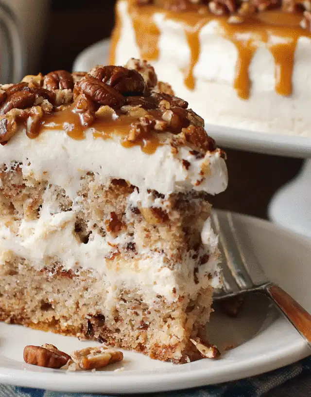 butter pecan cake with caramel