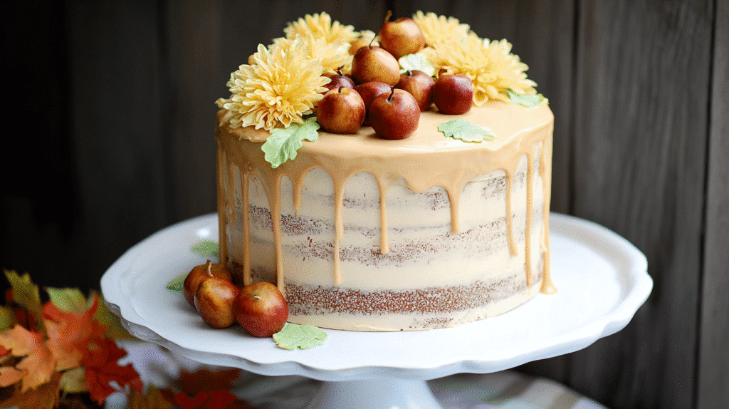 apple layer cake with bourbon butterscotch buttercream