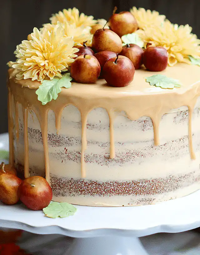 apple layer cake with bourbon butterscotch buttercream
