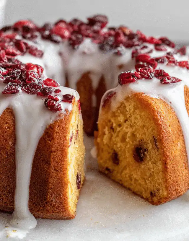 cranberry orange cake with cream cheese frosting