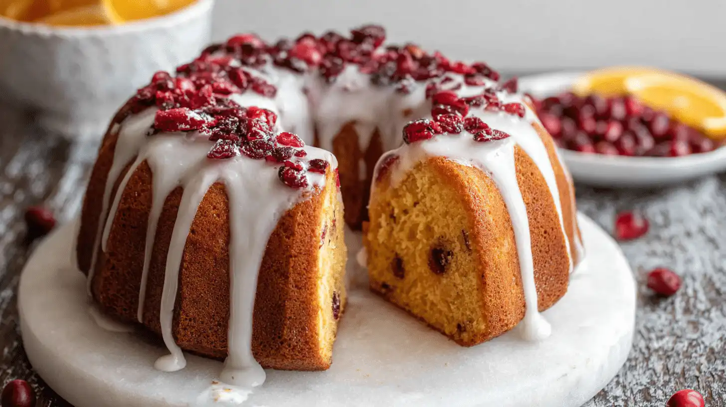 cranberry orange cake with cream cheese frosting