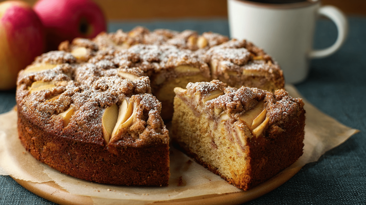 apple coffee cake with fresh apples