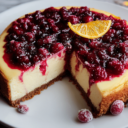Cranberry Orange Cheesecake