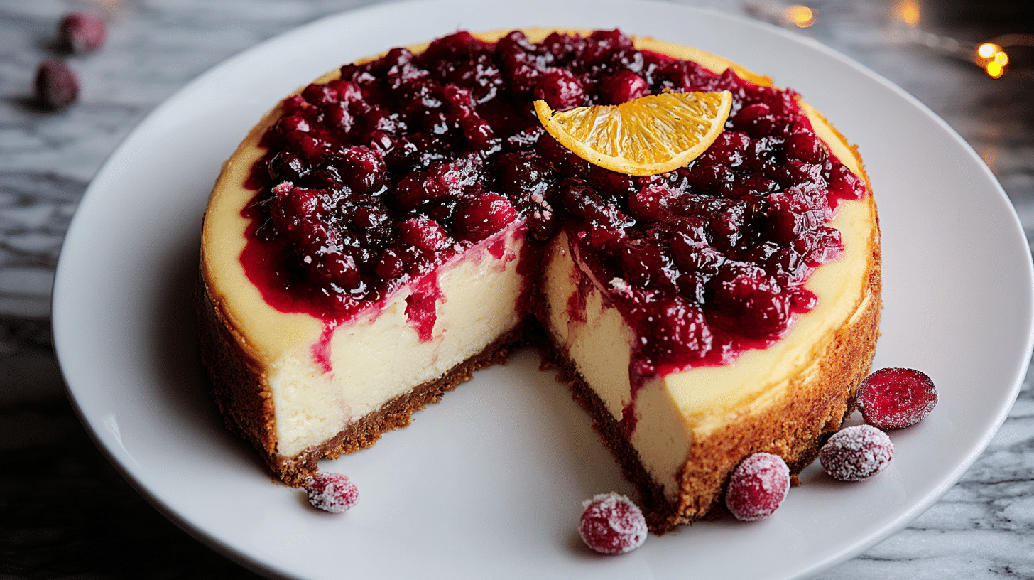 Cranberry Orange Cheesecake