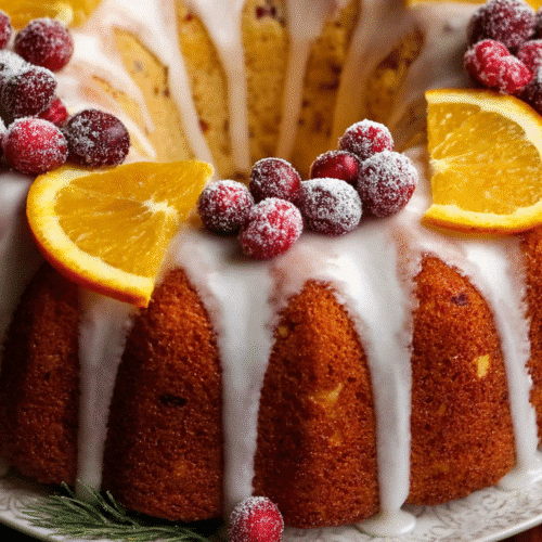 easy cranberry orange bundt cake