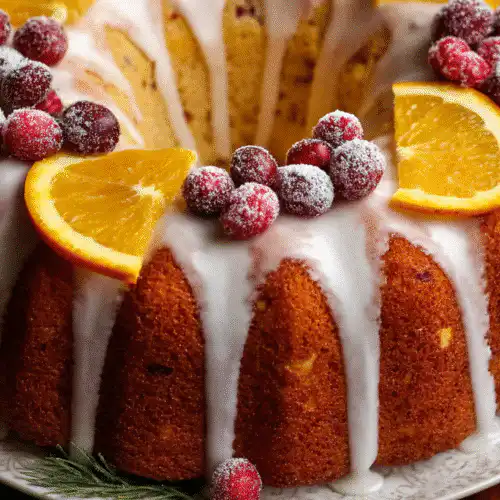 easy cranberry orange bundt cake