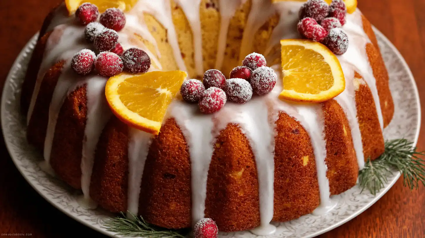 easy cranberry orange bundt cake