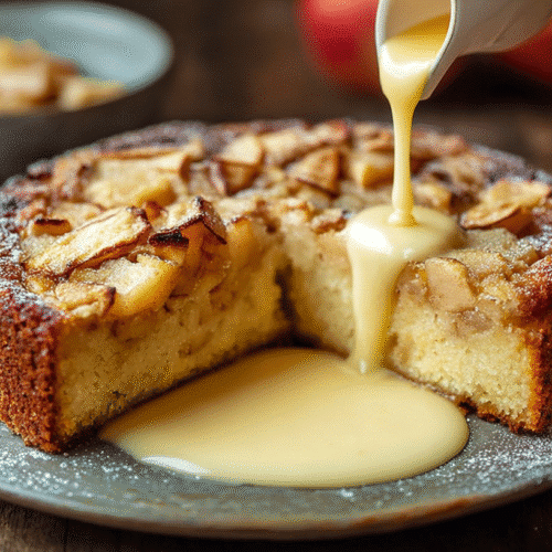 Irish Apple Cake With Custard Sauce