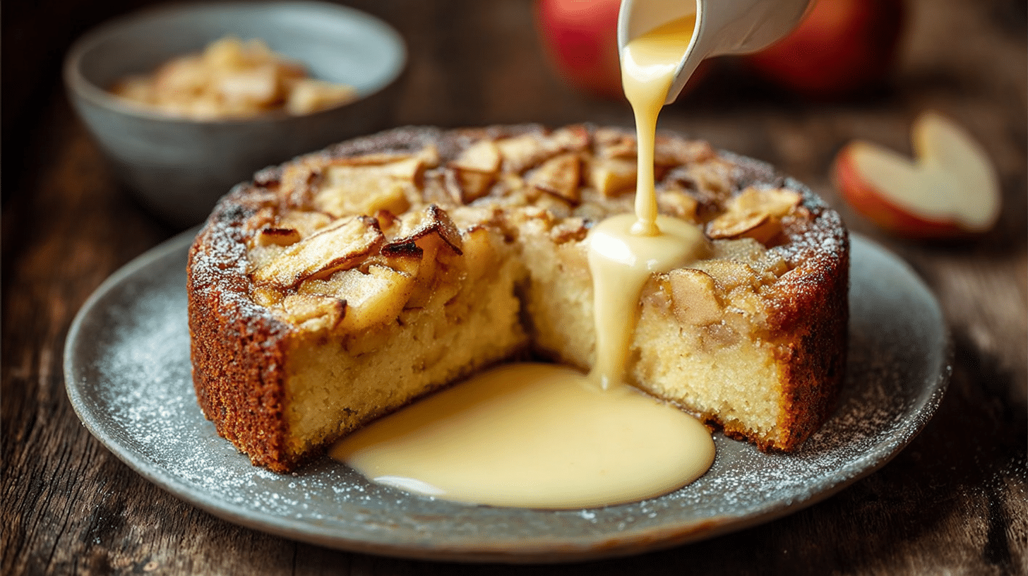 Irish Apple Cake With Custard Sauce