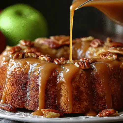 Apple Cake With Caramel Sauce