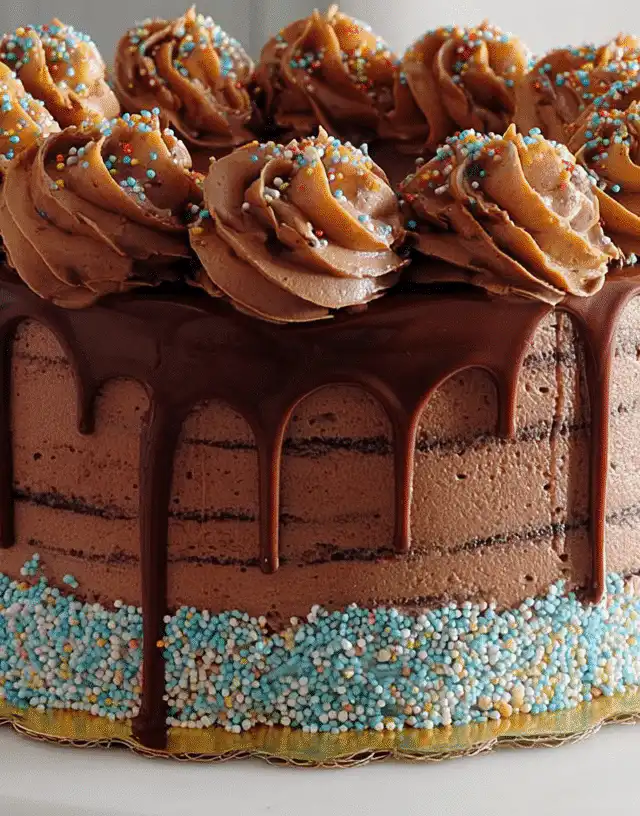banana cake with chocolate frosting