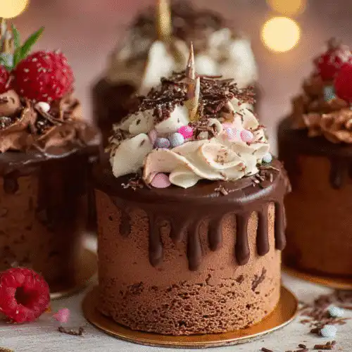 mini chocolate birthday cakes