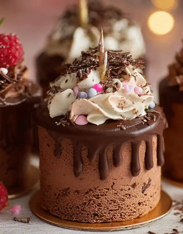 mini chocolate birthday cakes