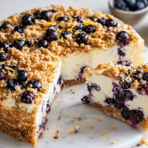 How to Make Blueberry Crumble Cheesecake
