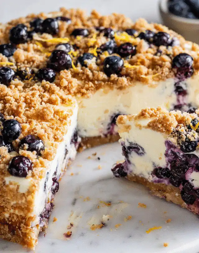 How to Make Blueberry Crumble Cheesecake