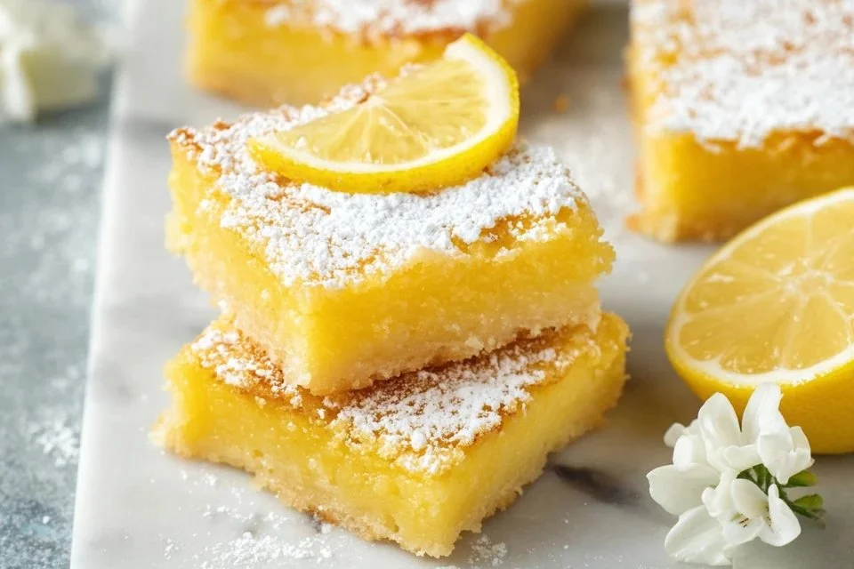 Delicious gluten-free lemon bars with zesty lemon topping