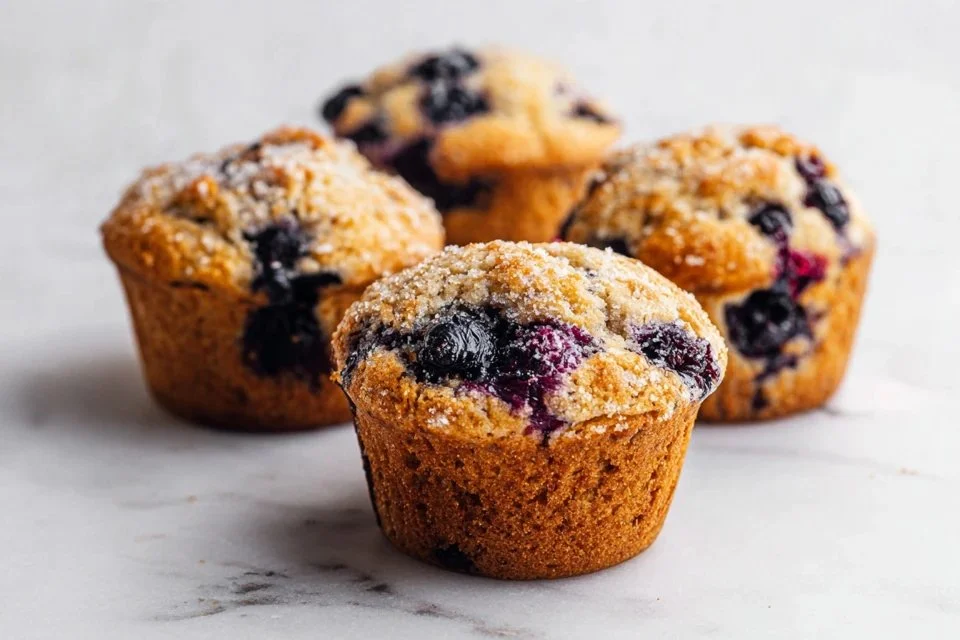 The Best Blueberry Muffins with Sourdough Discard
