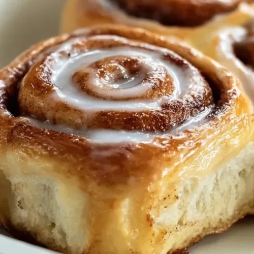 Freshly baked brunch cinnamon rolls topped with creamy icing.
