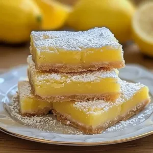 Delicious classic lemon bars with a light, tangy filling and a buttery crust.
