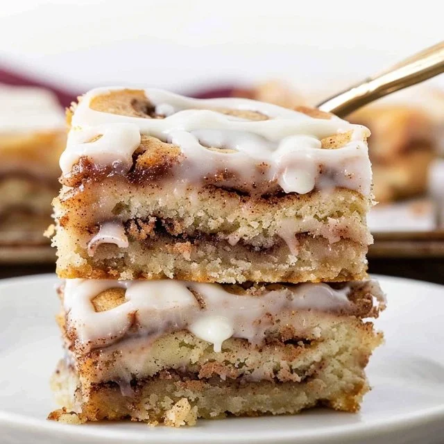 Easy Cinnamon Roll Blondies with Cream Cheese Glaze 2 Easy Cinnamon Roll Blondies with Cream Cheese Glaze