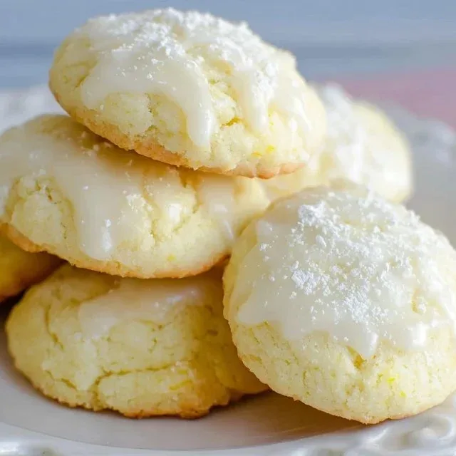 Delicious easy Italian lemon cookies on a plate, showcasing their bright flavor.