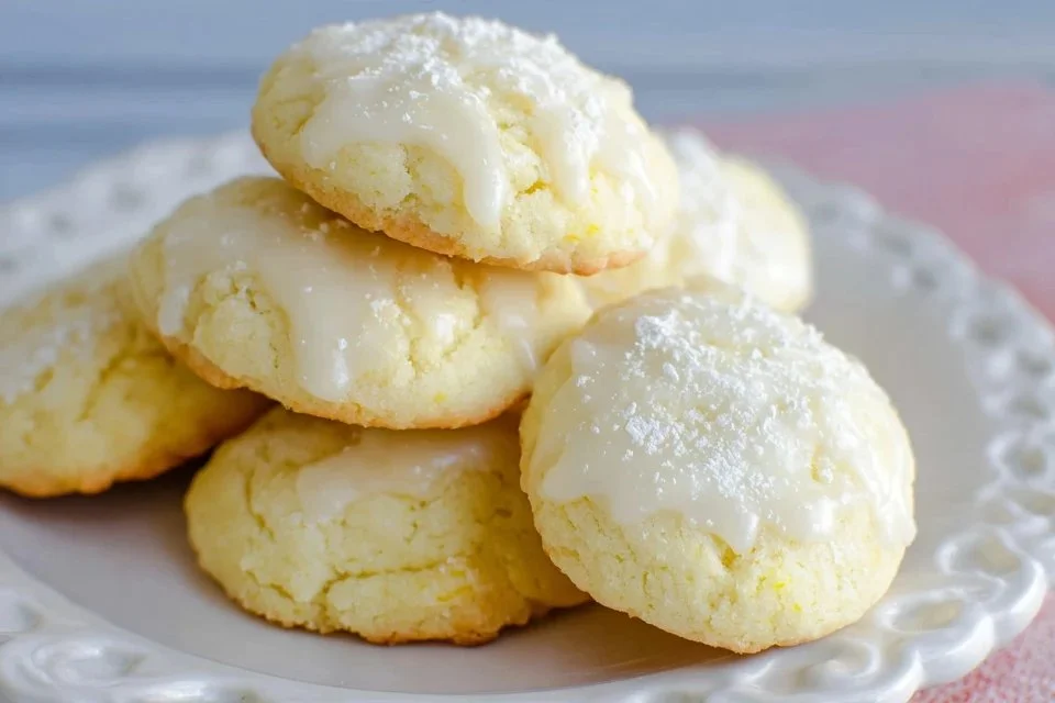 Delicious easy Italian lemon cookies on a plate, showcasing their bright flavor.