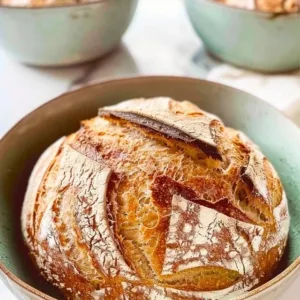 Easy homemade sourdough bread freshly baked and sliced