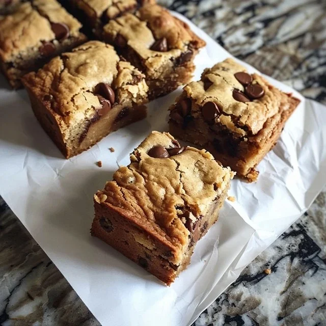 Delicious easy sourdough discard blondies served on a plate