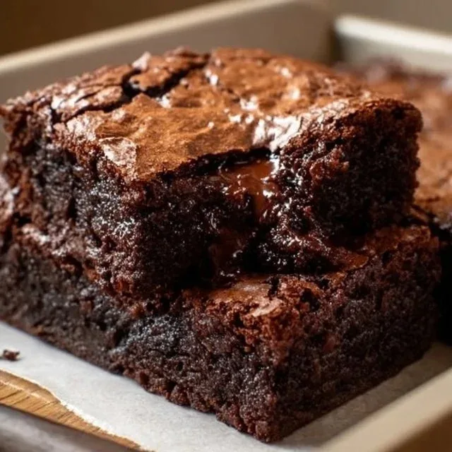 Delicious easy sourdough discard brownies fresh out of the oven