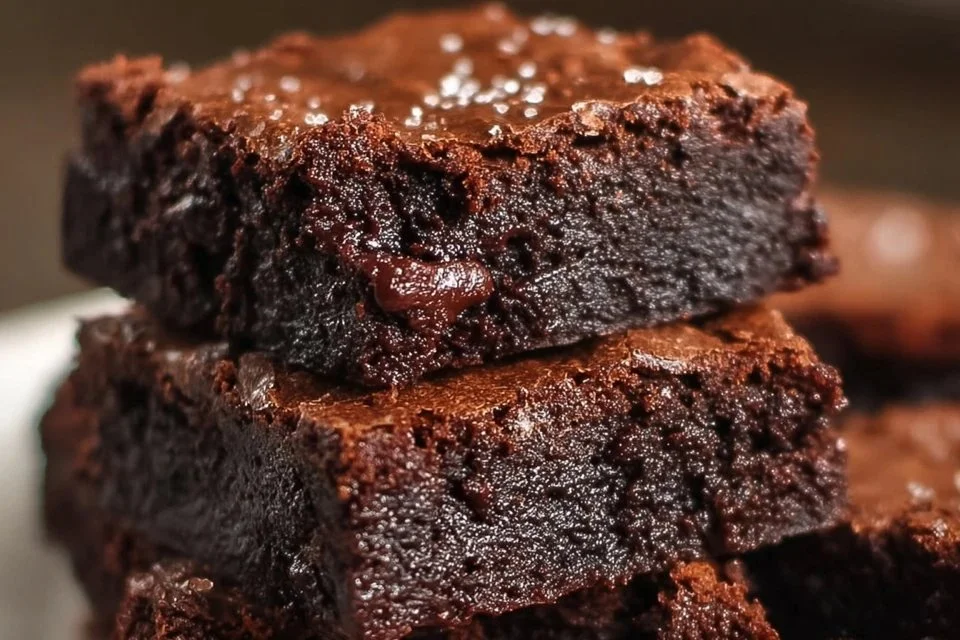 Fudgy sourdough brownies made with sourdough discard.